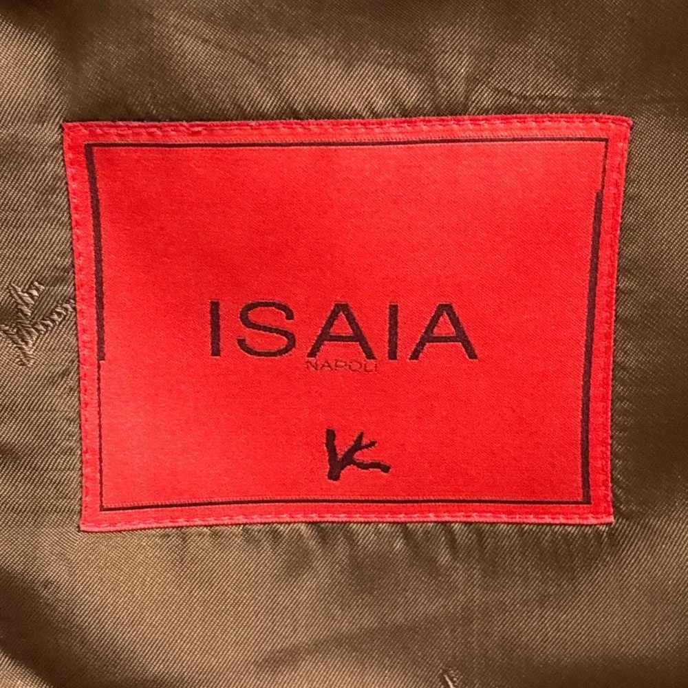 Isaia Sport Coat 44L Gray Glen Check Cashmere Silk Gregory Blazer 54 Italy